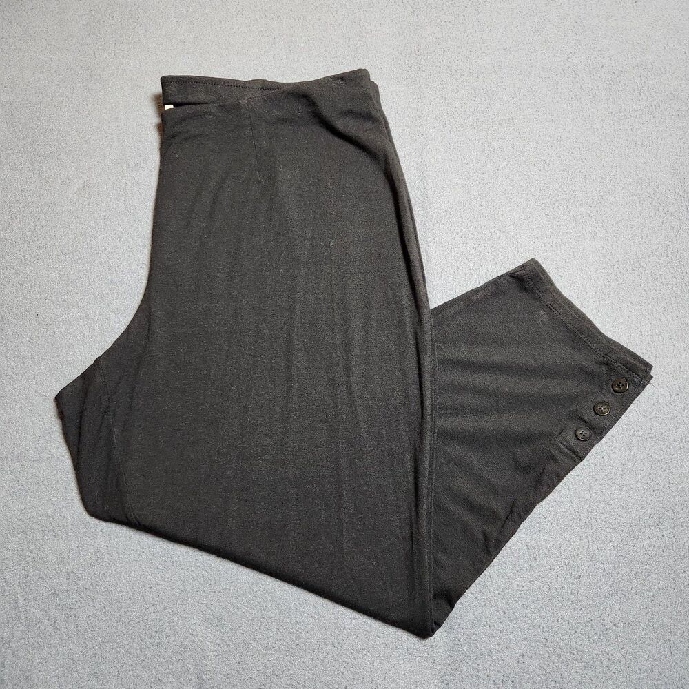J. Jill Wearever Collection Cropped Pants Women LP Black Pull On Button Ankle